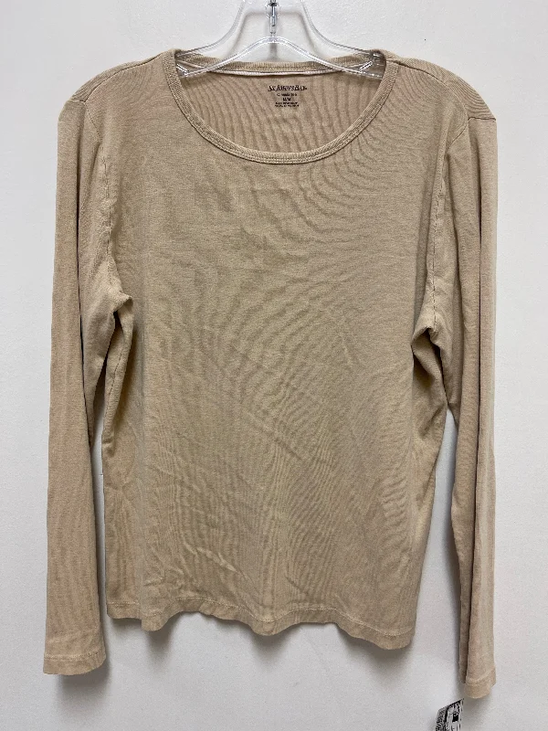 Top Long Sleeve Basic By St Johns Bay In Cream, Size: M