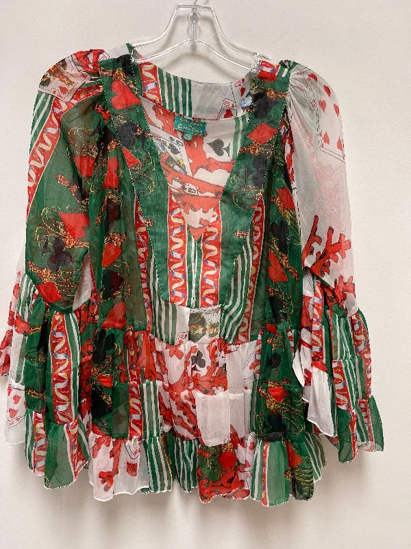 Top Long Sleeve By Clothes Mentor In Green & Red, Size: Onesize