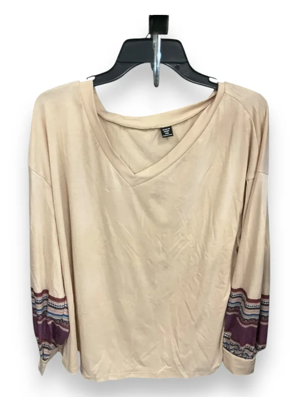 Top Long Sleeve By Shein In Peach, Size: 1x