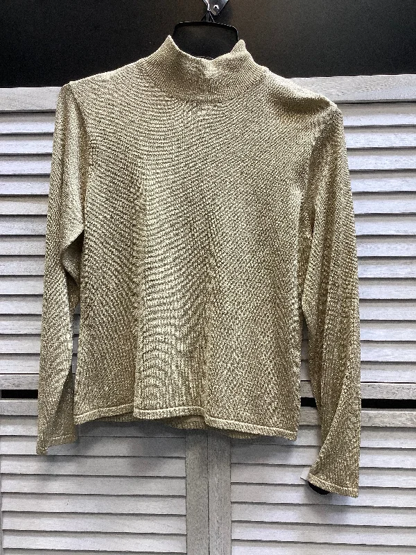 Top Long Sleeve By Talbots In Gold, Size: S