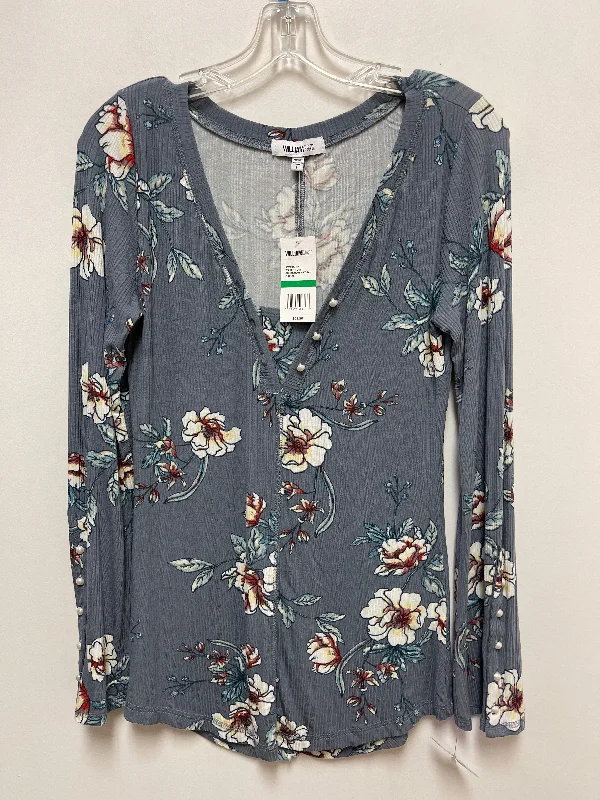 Top Long Sleeve By William Rast In Blue, Size: L