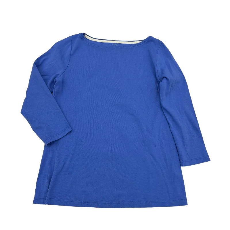 BLUE TOP 3/4 SLEEVE by TALBOTS Size:PETITE   S