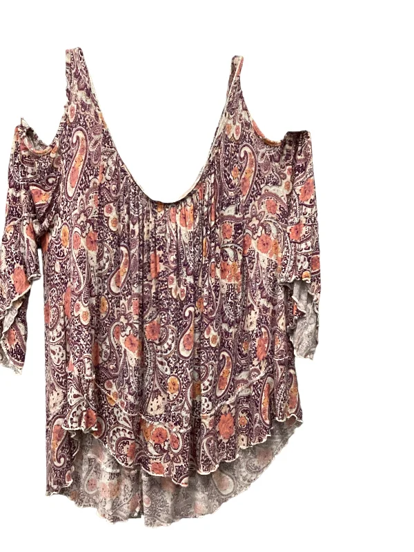 Top 3/4 Sleeve By Free People In Purple, Size: M